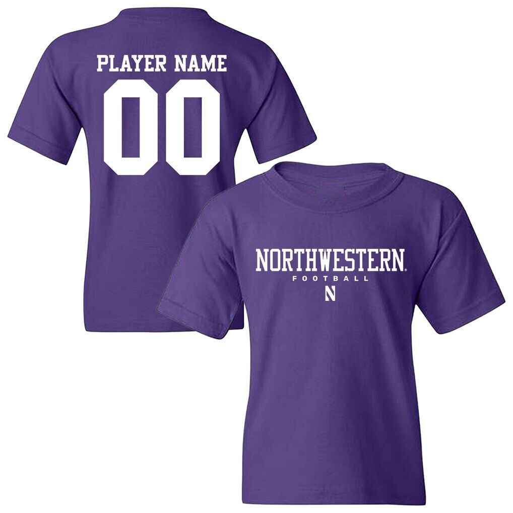Northwestern Wildcats Youth NIL Pick-A-Player Football Shirsey T-Shirt