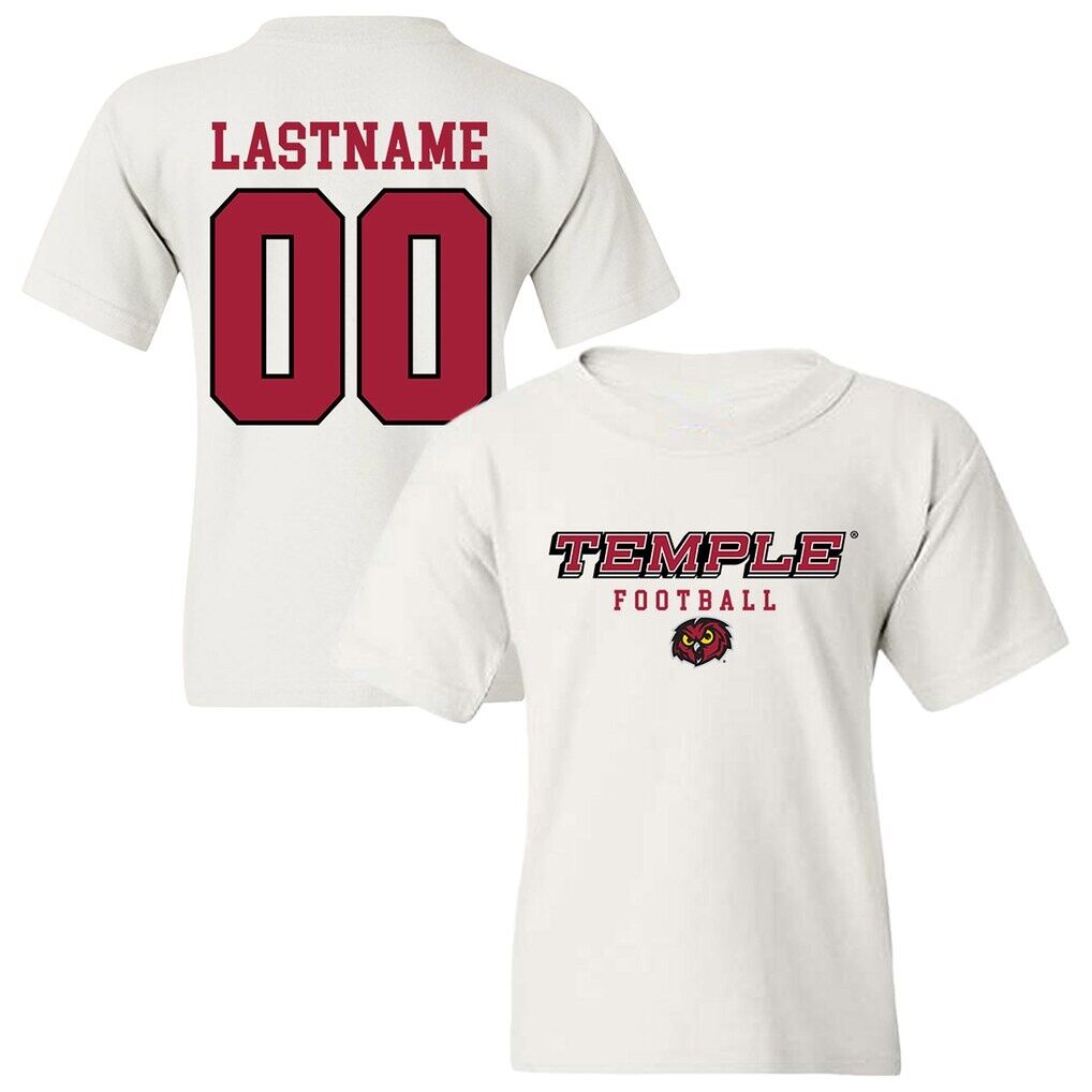 Temple Owls Youth NIL Pick-A-Player Football Shirsey T-Shirt