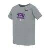 TCU Horned Frogs Nike Toddler Name Bar Legend Dri-FIT T-Shirt - Gray - Front View