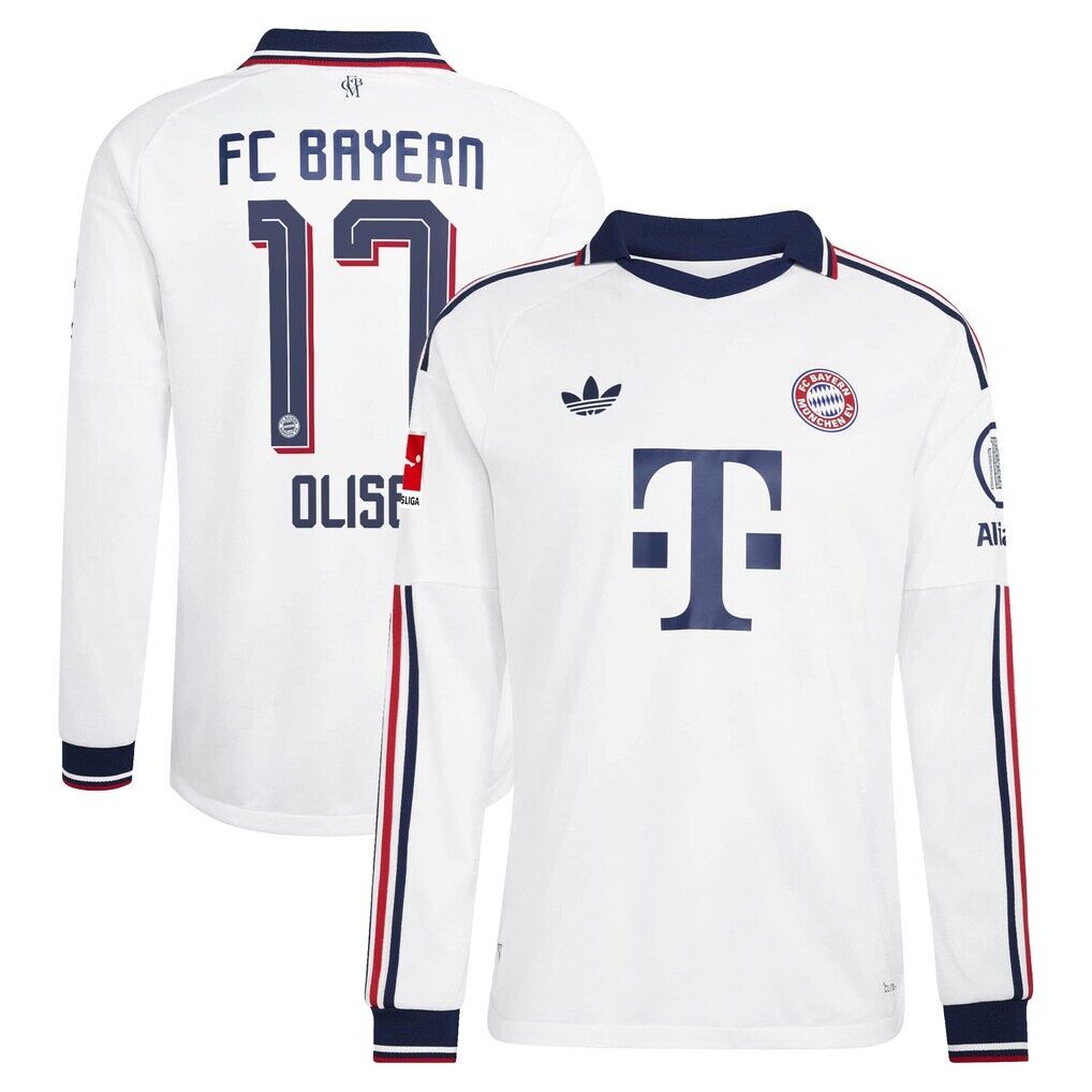 Michael Olise Bayern Munich adidas 2026/27 Away On-Field Authentic Long Sleeve Jersey
