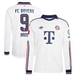 Harry Kane Bayern Munich adidas 2026/27 Away On-Field Authentic Long Sleeve Jersey - White - Front View