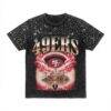 San Francisco 49ers Gameday Couture Women's Sky's the Limit Washed Micro Rhinestone T-Shirt - Black - Front View