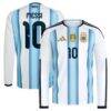 Lionel Messi Argentina National Team adidas 2026 Home Replica Long Sleeve Jersey - White - Front View