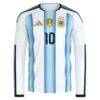 Lionel Messi Argentina National Team adidas 2026 Home Replica Long Sleeve Jersey - White - Side View