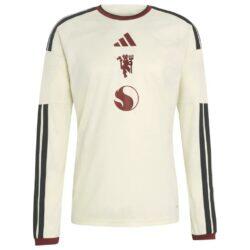 Manchester United adidas 2026/27 Third Replica Long Sleeve Jersey - Cream - Detail View