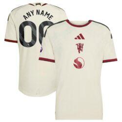 Manchester United adidas 2026/27 Third On-Field Authentic Custom Jersey - Cream - Front View