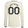 Manchester United adidas 2026/27 Third Replica Custom Long Sleeve Jersey - Cream - Detail View