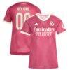 Real Madrid adidas Women's 2026/27 Third Replica Custom Jersey - Pink - Front View