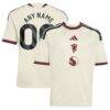 Manchester United adidas Youth 2026/27 Third Replica Custom Jersey - Cream - Front View