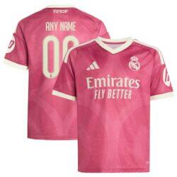 Real Madrid adidas Youth 2026/27 Third Replica Custom Jersey - Pink - Front View
