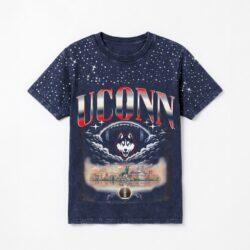 UConn Huskies Gameday Couture Women's Sky's the Limit Washed Micro Rhinestone T-Shirt - Navy - Front View