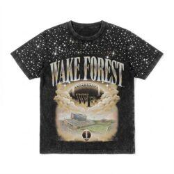 Wake Forest Demon Deacons Gameday Couture Women's Sky's the Limit Washed Micro Rhinestone T-Shirt - Black - Front View