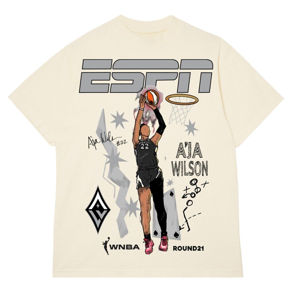 A'ja Wilson Las Vegas Aces round21 Unisex ESPN Player Graphic T-Shirt