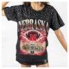 Nebraska Huskers Gameday Couture Women's Dream Big Washed Micro Rhinestone T-Shirt - Black - Detail View