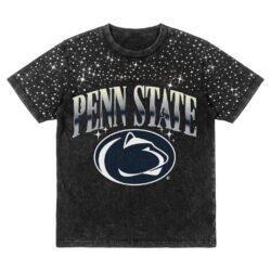 Penn State Nittany Lions Gameday Couture Women's Dream Big Washed Micro Rhinestone T-Shirt - Black - Front View