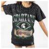 Michigan State Spartans Gameday Couture Women's Dream Big Washed Micro Rhinestone T-Shirt - Black - Detail View