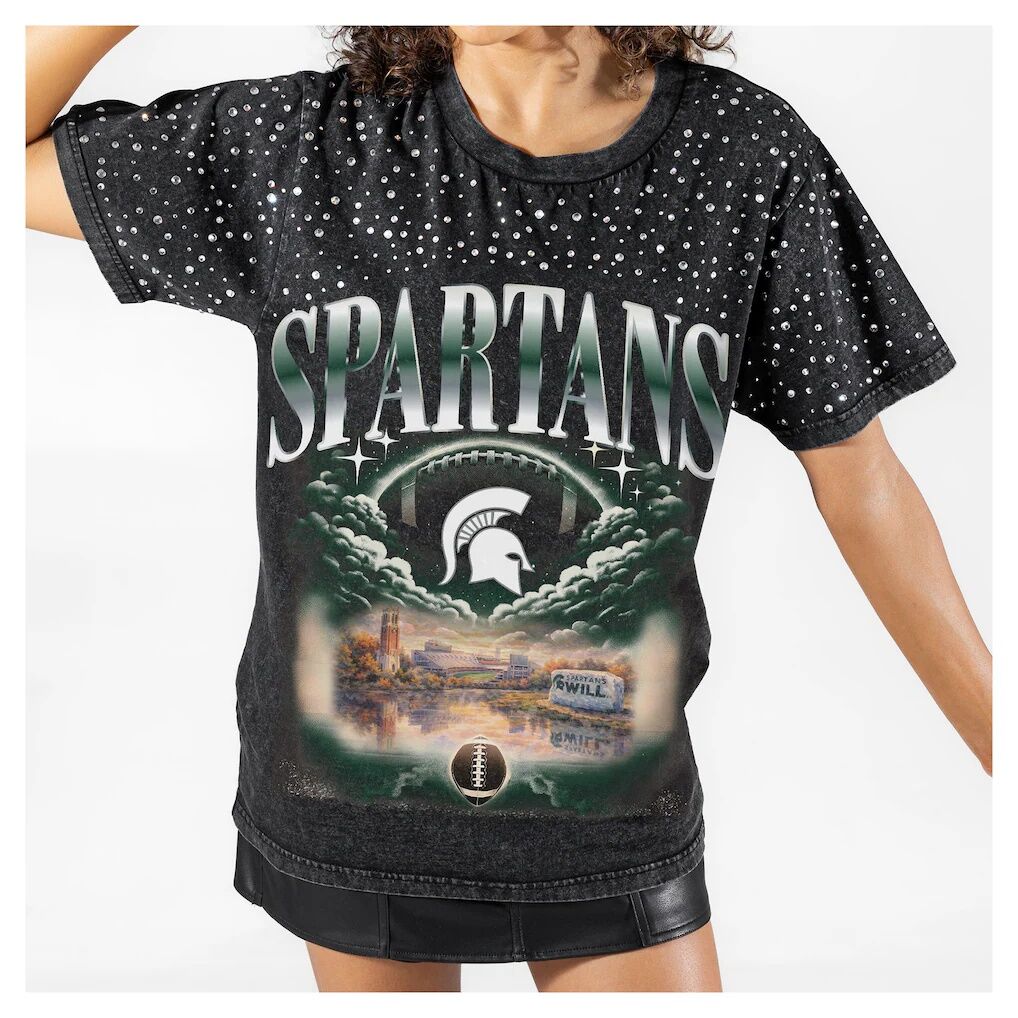 Michigan State Spartans Gameday Couture Women's Dream Big Washed Micro Rhinestone T-Shirt