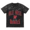 Ole Miss Rebels Gameday Couture Women's In the Zone Washed Micro Rhinestone T-Shirt - Black - Front View