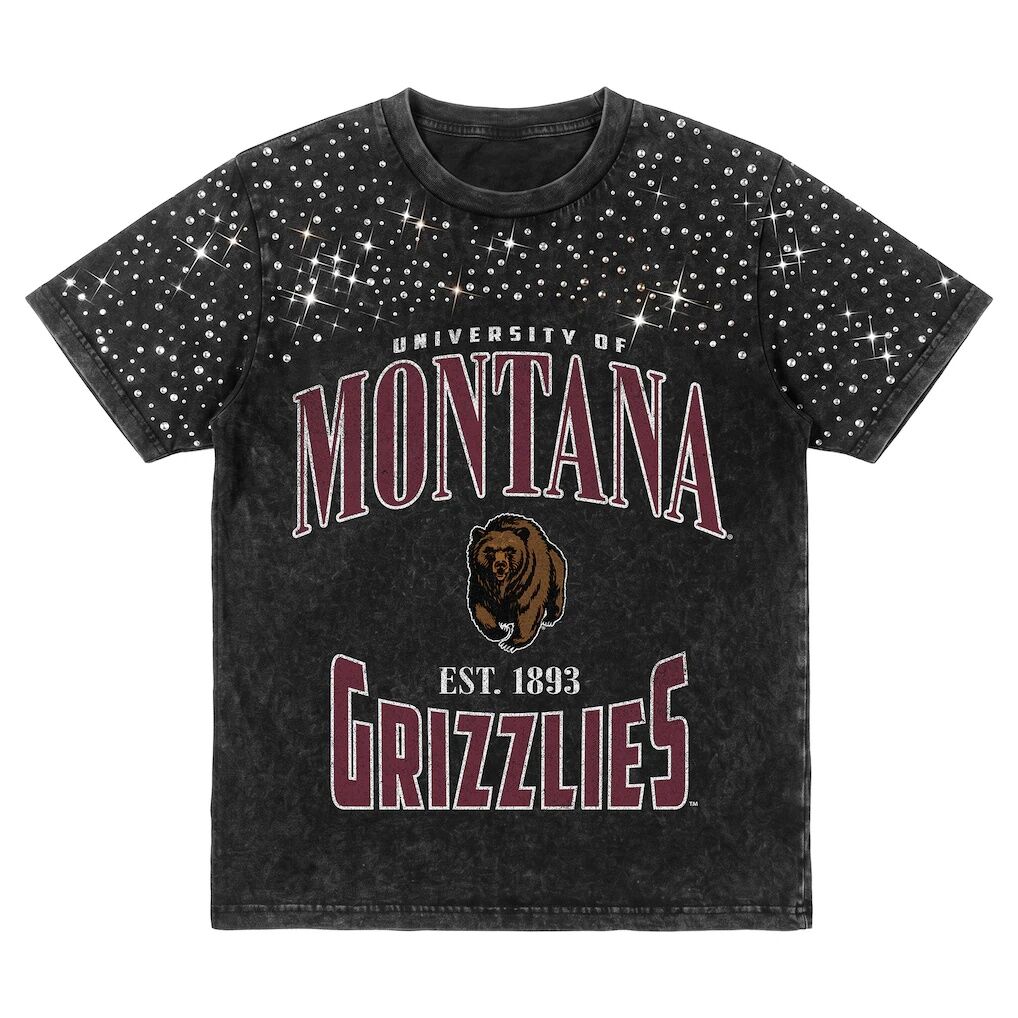 Montana Grizzlies Gameday Couture Women's In the Zone Washed Micro Rhinestone T-Shirt