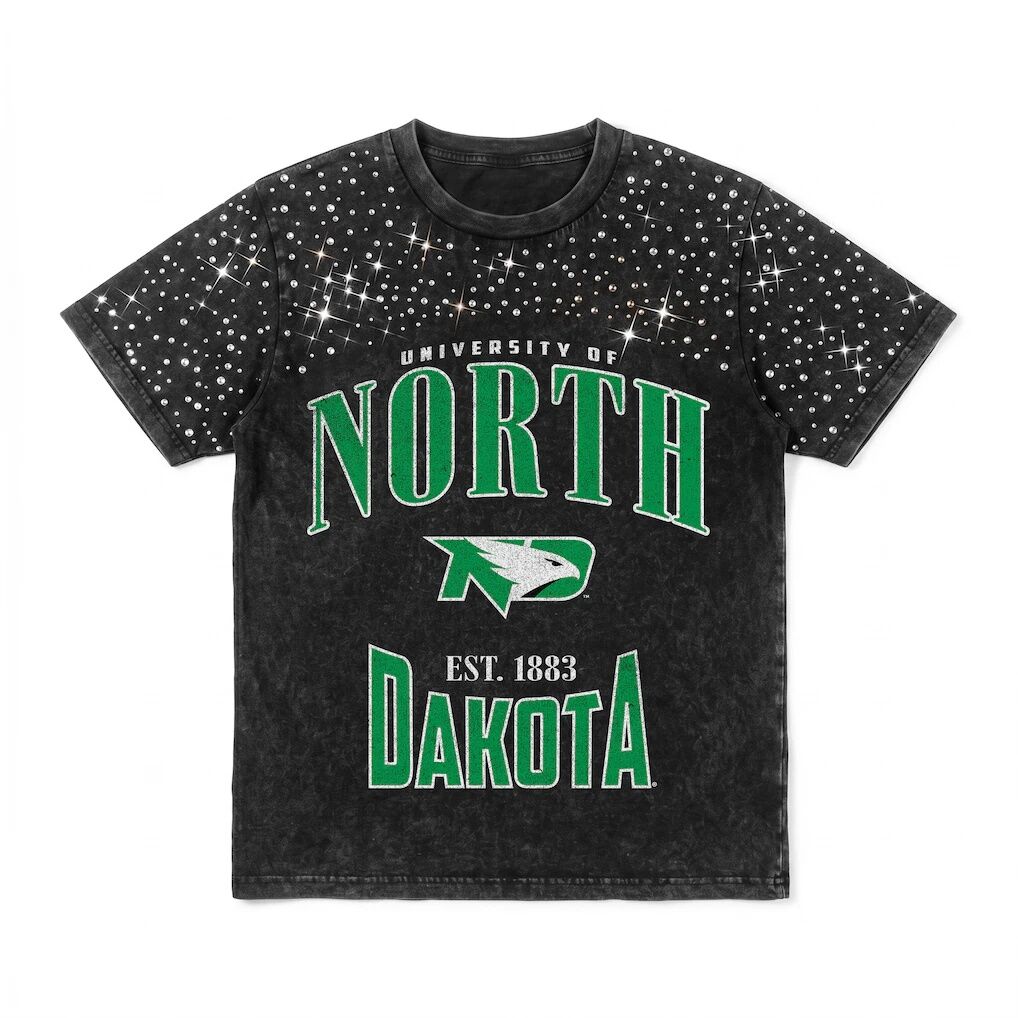 North Dakota Gameday Couture Women's In the Zone Washed Micro Rhinestone T-Shirt