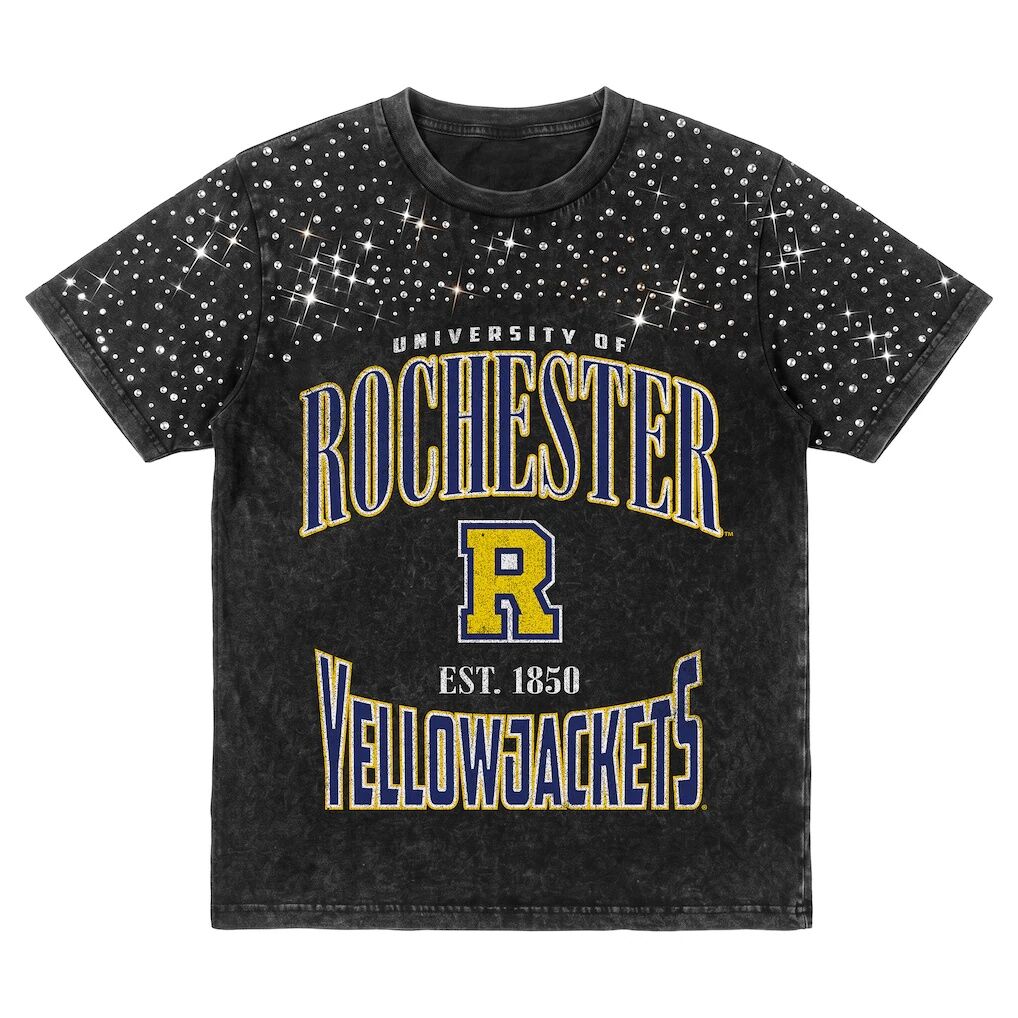 Rochester Yellow Jackets Gameday Couture Women's In the Zone Washed Micro Rhinestone T-Shirt
