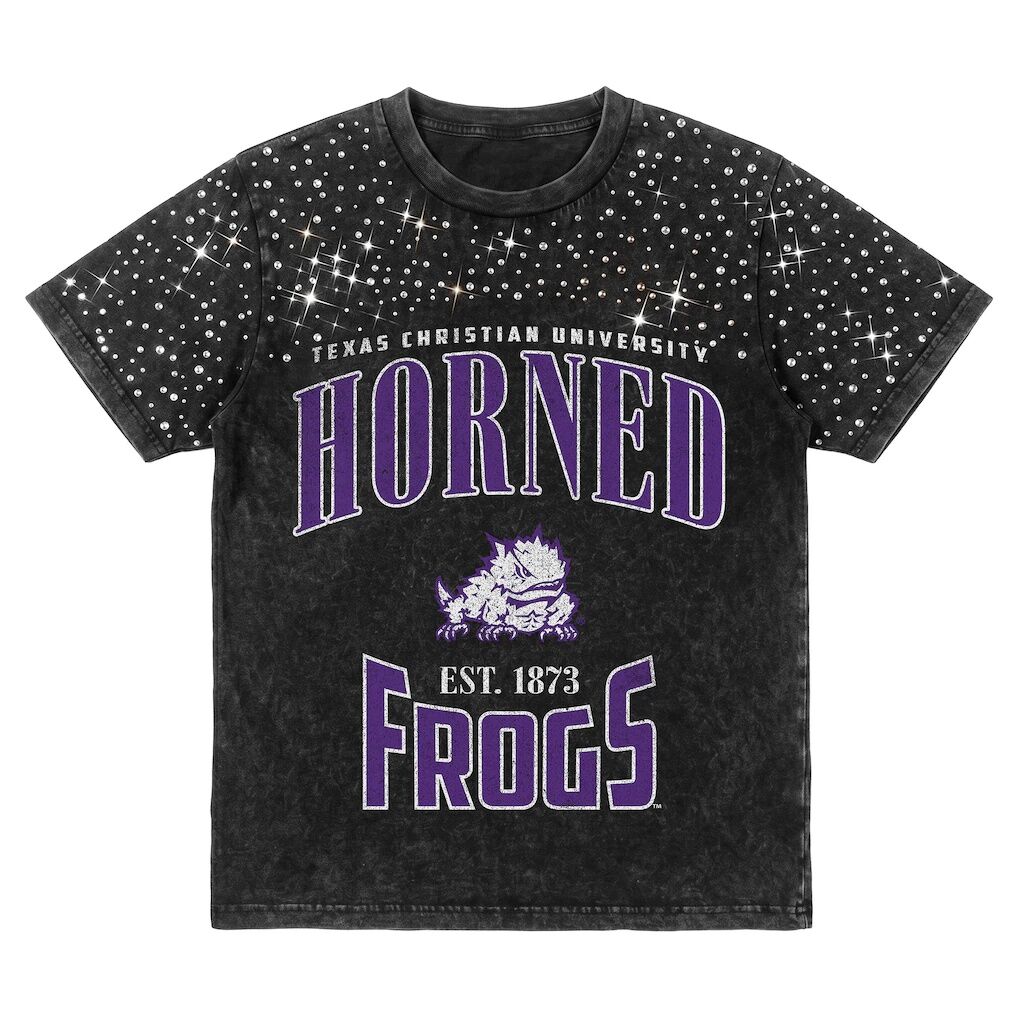 TCU Horned Frogs Gameday Couture Women's In the Zone Washed Micro Rhinestone T-Shirt