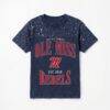 Ole Miss Rebels Gameday Couture Women's Sparkle & Score Washed Micro Rhinestone T-Shirt - Navy - Front View