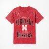 Nebraska Huskers Gameday Couture Women's Sparkle & Score Washed Micro Rhinestone T-Shirt - - Front View