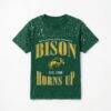 NDSU Bison Gameday Couture Women's Sparkle & Score Washed Micro Rhinestone T-Shirt - Green - Front View
