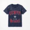 UConn Huskies Gameday Couture Women's Sparkle & Score Washed Micro Rhinestone T-Shirt - Navy - Front View