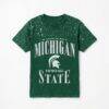 Michigan State Spartans Gameday Couture Women's Sparkle & Score Washed Micro Rhinestone T-Shirt - Green - Front View