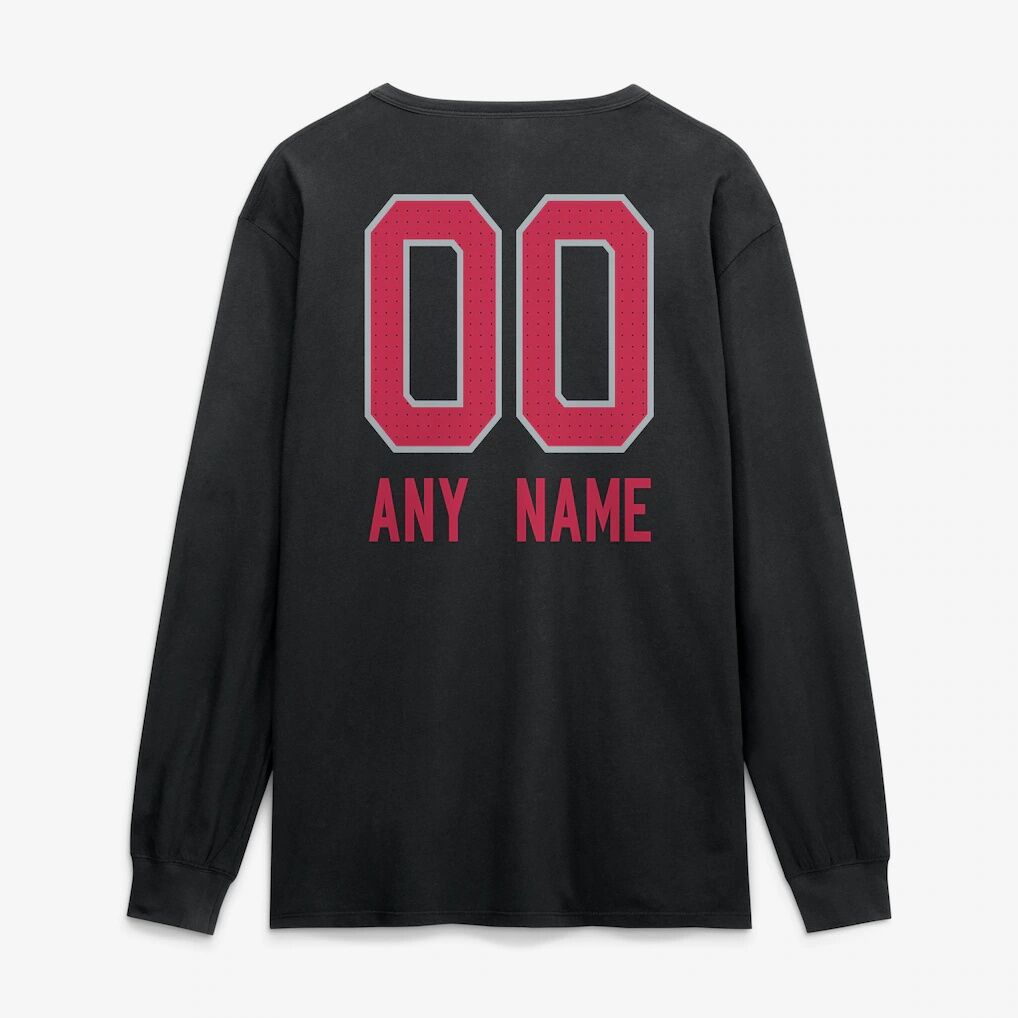 Arizona Cardinals  Touchdown Wordmark Personalized Name & Number Long Sleeve T-Shirt
