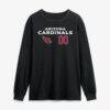 Arizona Cardinals Touchdown Wordmark Personalized Name & Number Long Sleeve T-Shirt - Black - Side View