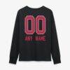 Arizona Cardinals Women's Touchdown Wordmark Personalized Name & Number Long Sleeve T-Shirt - Black - Detail View