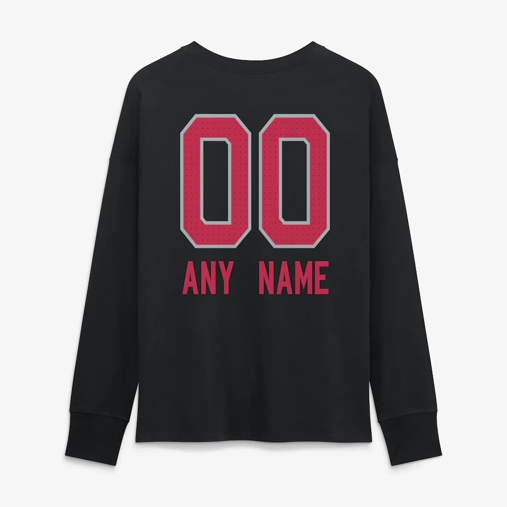 Arizona Cardinals Women's Touchdown Wordmark Personalized Name & Number Long Sleeve T-Shirt