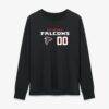 Atlanta Falcons Women's Touchdown Wordmark Personalized Name & Number Long Sleeve T-Shirt - Black - Side View