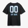 Carolina Panthers Touchdown Wordmark Personalized Name & Number T-Shirt - Black - Detail View