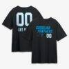 Carolina Panthers Touchdown Wordmark Personalized Name & Number T-Shirt - Black - Front View