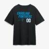 Carolina Panthers Touchdown Wordmark Personalized Name & Number T-Shirt - Black - Side View