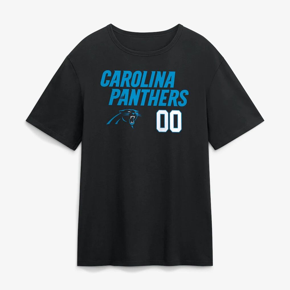 Carolina Panthers  Touchdown Wordmark Personalized Name & Number T-Shirt