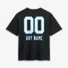 Carolina Panthers Women's Touchdown Wordmark Personalized Name & Number T-Shirt - Black - Detail View
