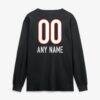 Cincinnati Bengals Touchdown Wordmark Personalized Name & Number Long Sleeve T-Shirt - Black - Detail View