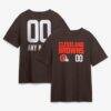 Cleveland Browns Touchdown Wordmark Personalized Name & Number T-Shirt - Brown - Front View