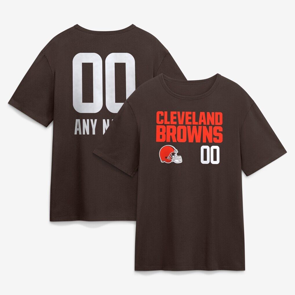 Cleveland Browns  Touchdown Wordmark Personalized Name & Number T-Shirt