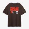 Cleveland Browns Touchdown Wordmark Personalized Name & Number T-Shirt - Brown - Side View