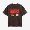 Cleveland Browns Women's Touchdown Wordmark Personalized Name & Number T-Shirt - Brown - Side View
