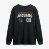 Jacksonville Jaguars Touchdown Wordmark Personalized Name & Number Long Sleeve T-Shirt - Black - Side View