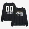 Jacksonville Jaguars Women's Touchdown Wordmark Personalized Name & Number Long Sleeve T-Shirt - Black - Front View
