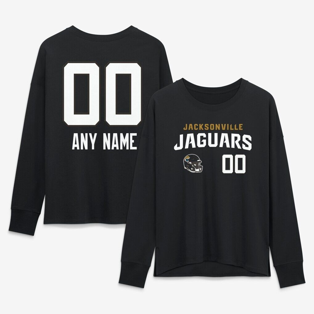 Jacksonville Jaguars Women's Touchdown Wordmark Personalized Name & Number Long Sleeve T-Shirt
