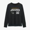 Jacksonville Jaguars Women's Touchdown Wordmark Personalized Name & Number Long Sleeve T-Shirt - Black - Side View